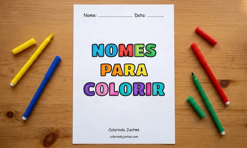 Nomes para colorir gratis para imprimir - Colorindo Juntos